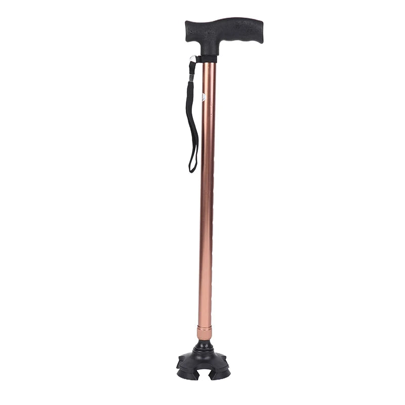 Canne orthopédique multifonction antidérapante avec base stable rose gold