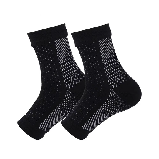 Chaussette orthopédique femme de compression plantaire noir et blanc