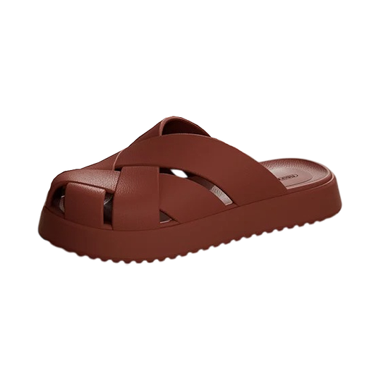 Chausson orthopédique femme antidérapant été rouge