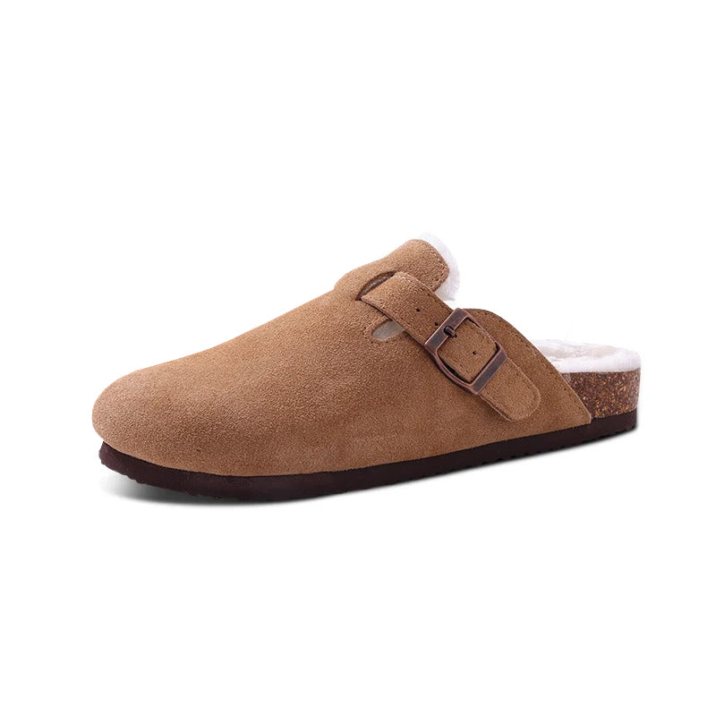 Chausson orthopédique femme à bride réglable marron