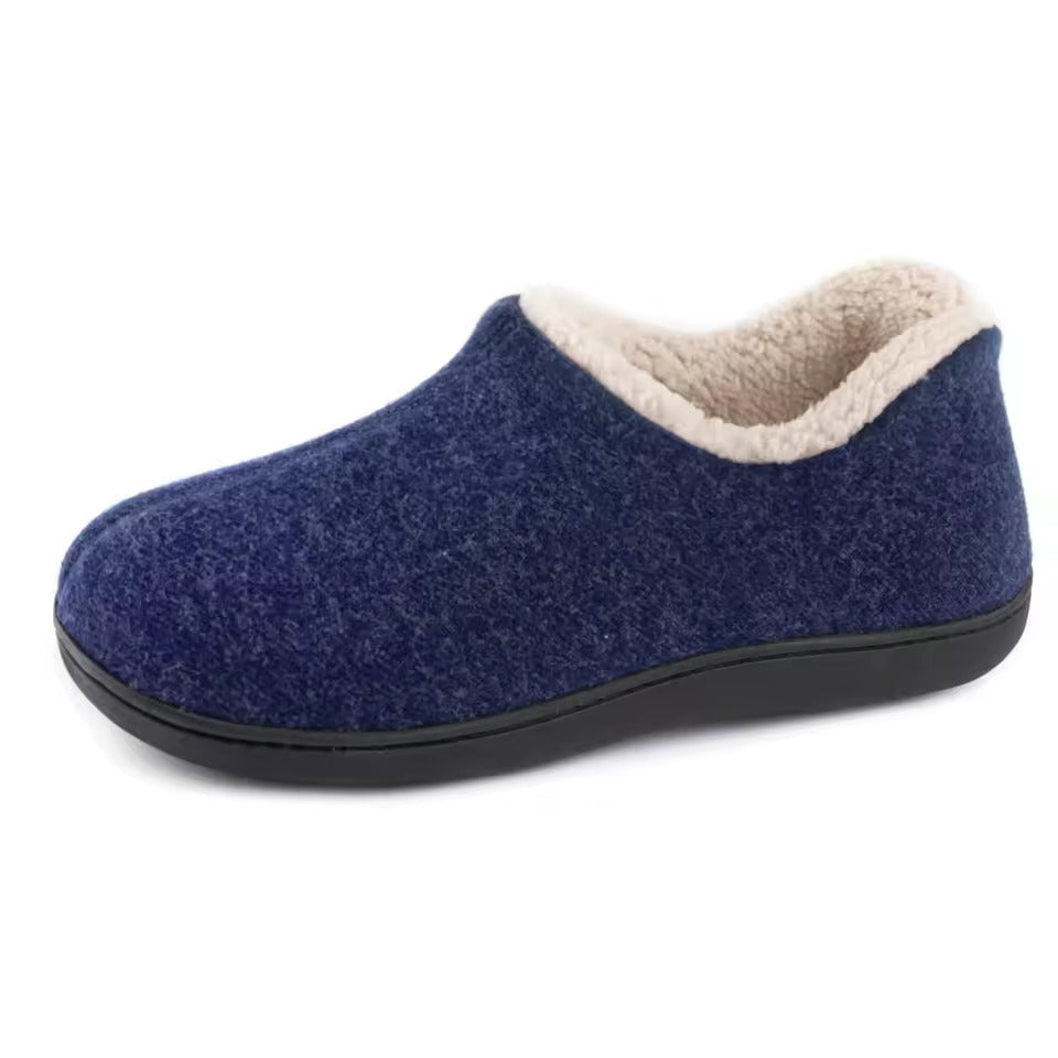 Chausson orthopédique femme d’hiver doublé chaud bleu