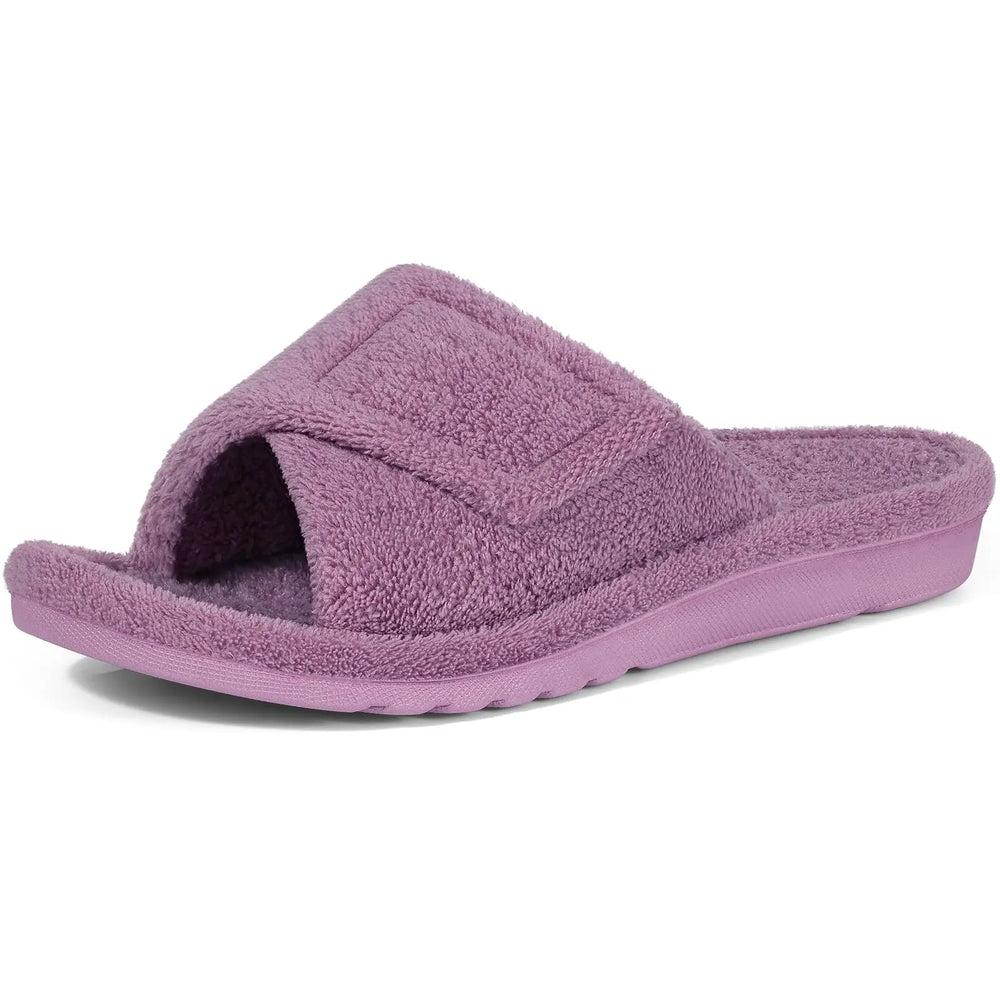Chausson orthopédique femme en tissu éponge doux violet