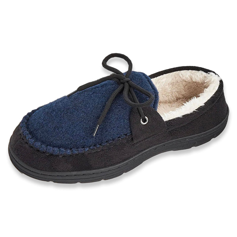 Chausson orthopédique homme bi-matière lacet bleu