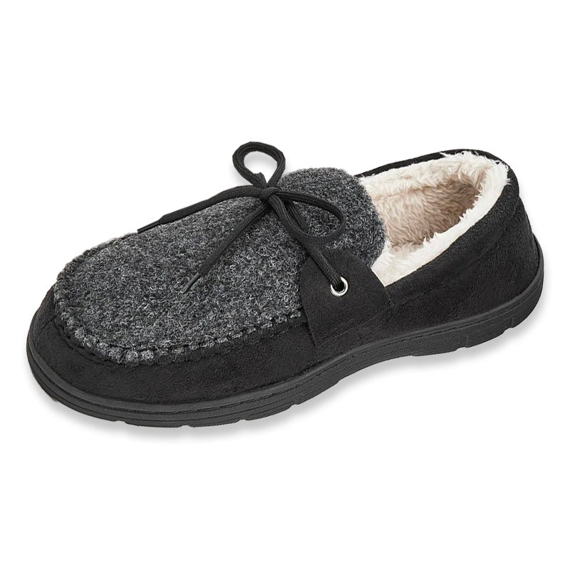 Chausson orthopédique homme bi-matière lacet noir