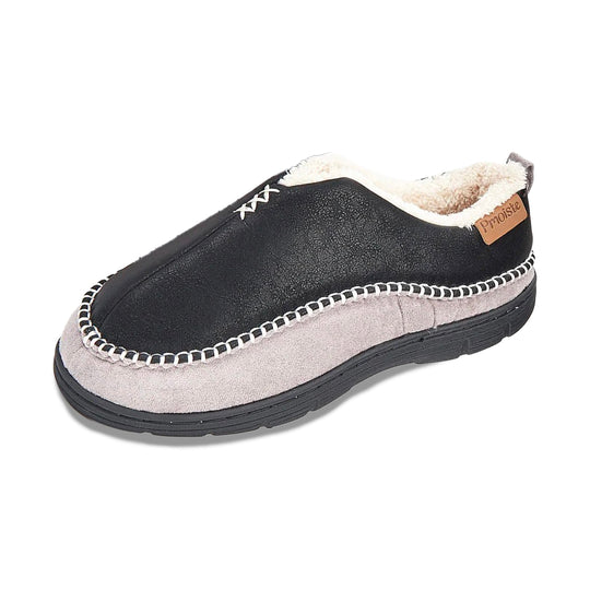 Chausson orthopédique homme bicolore à revers fourré noir