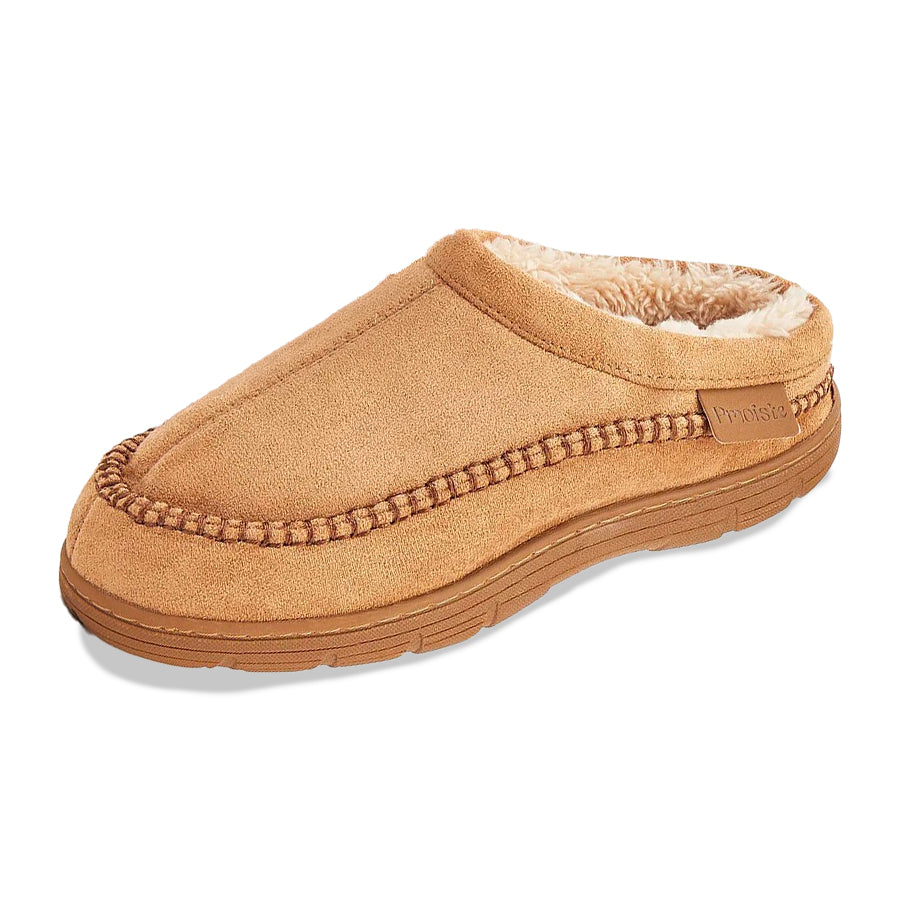 Chausson orthopédique homme effet suédine doublé chaud camel