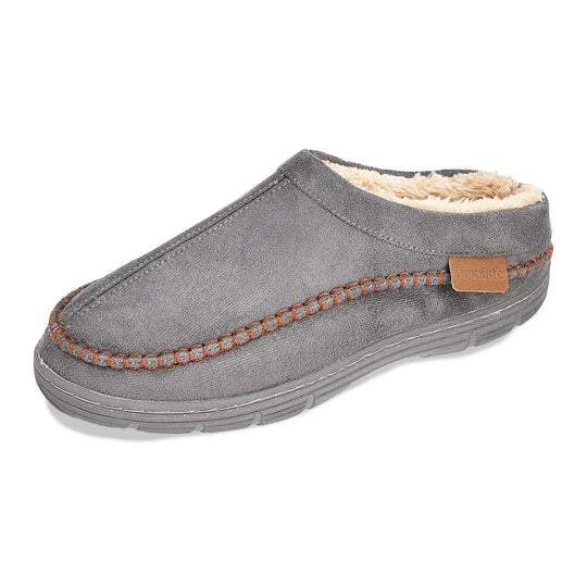 Chausson orthopédique homme effet suédine doublé chaud gris