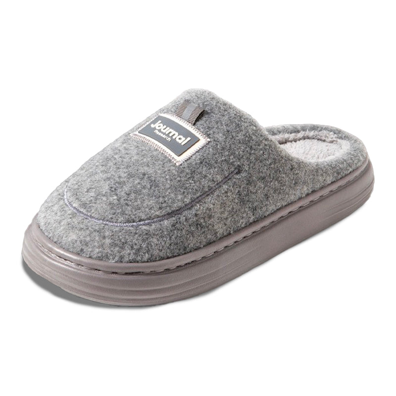 Chausson orthopédique homme en laine bouclée gris