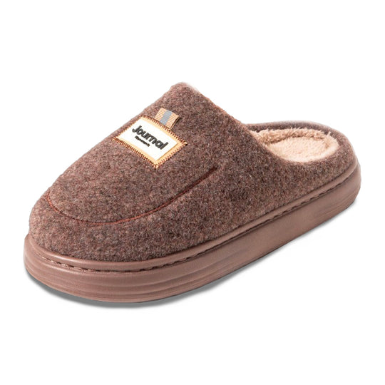 Chausson orthopédique homme en laine bouclée marron