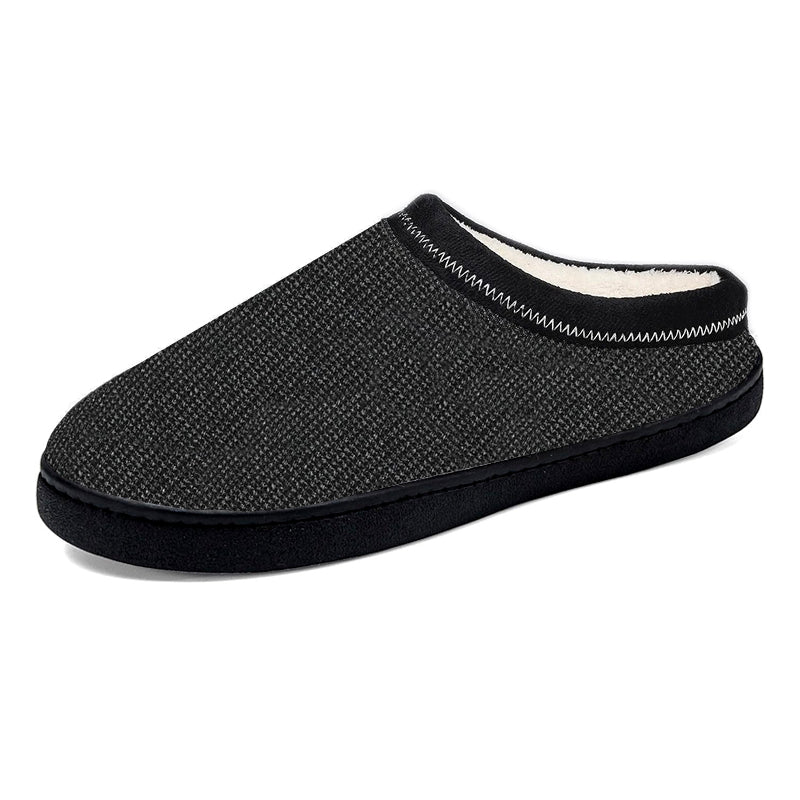 Chausson orthopédique homme maille souple hiver noir