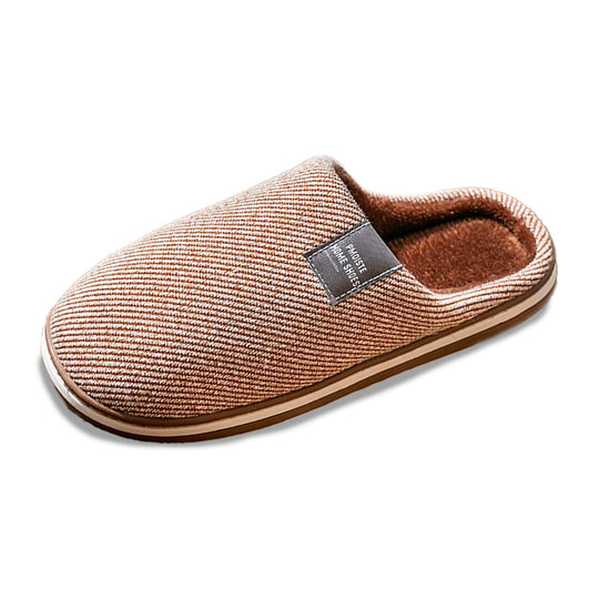 Chausson orthopédique homme rayé esprit rétro marron