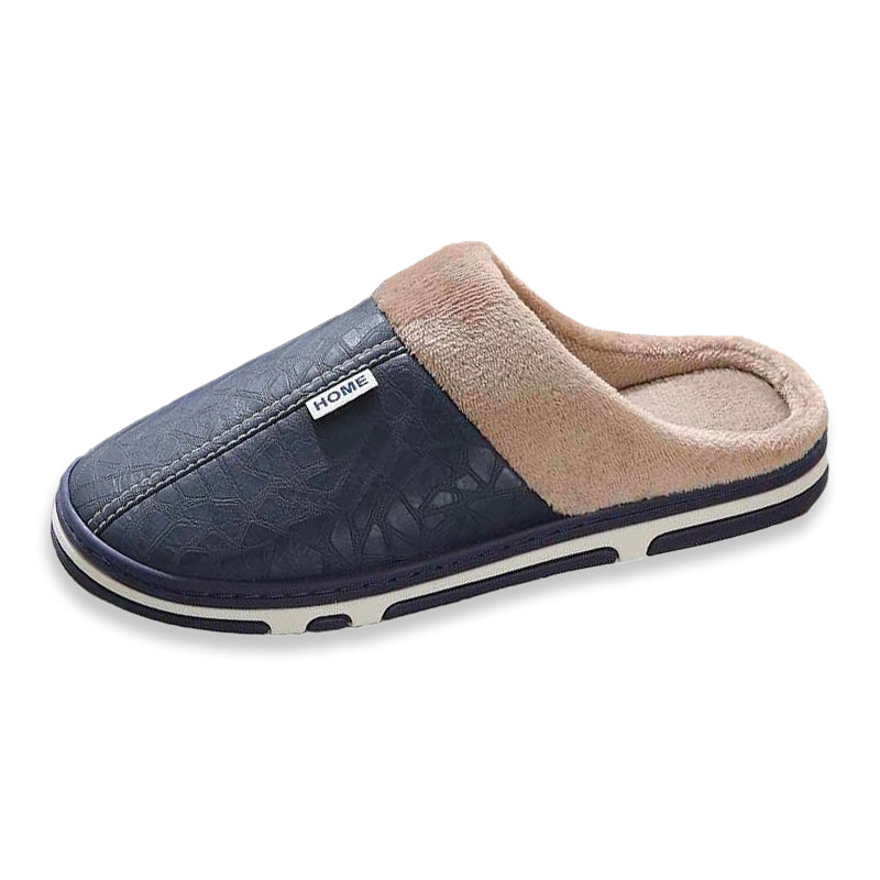 Chausson orthopédique homme semelle épaisse confort bleu