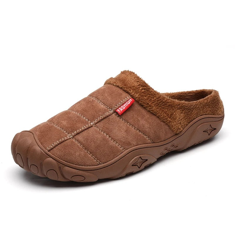 Chausson orthopédique homme semelle sport antiglisse marron