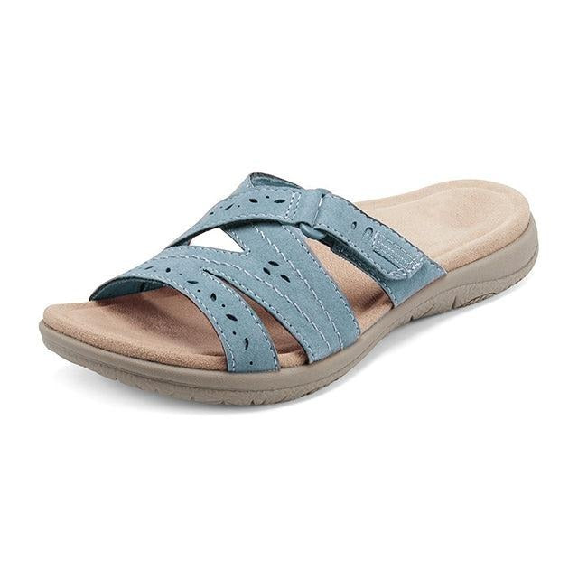 Claquette orthopédique femme à semelle amortissante bleu