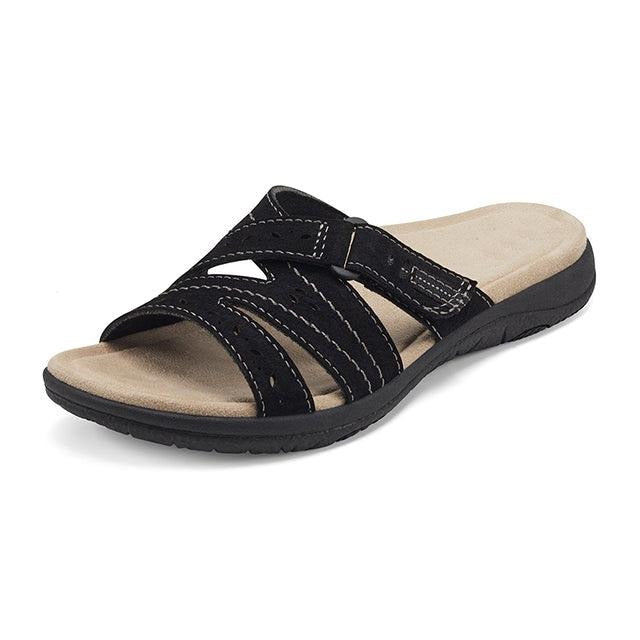 Claquette orthopédique femme à semelle amortissante noir