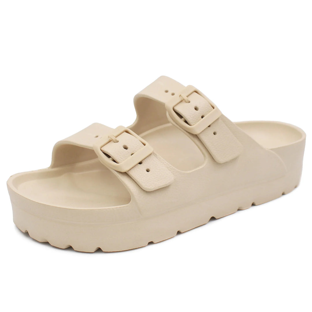 Claquette orthopédique femme semelle épaisse beige