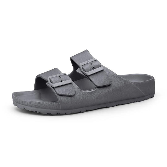 Claquette orthopédique homme à deux brides réglables gris