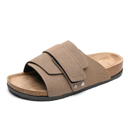 Claquette orthopédique homme en liège à scratch ajustable