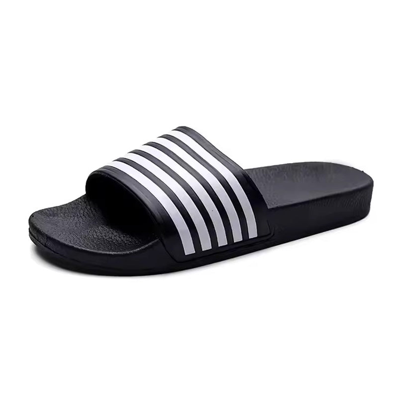 Claquette orthopédique homme style sportif à bandes noir