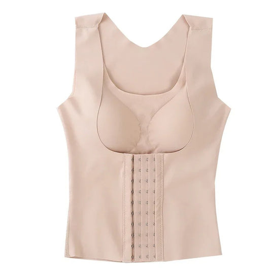 Corset orthopédique lombaire gainant 3-en-1 avec fermeture à crochets beige