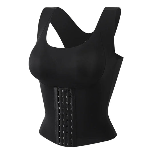 Corset orthopédique lombaire gainant 3-en-1 avec fermeture à crochets noir