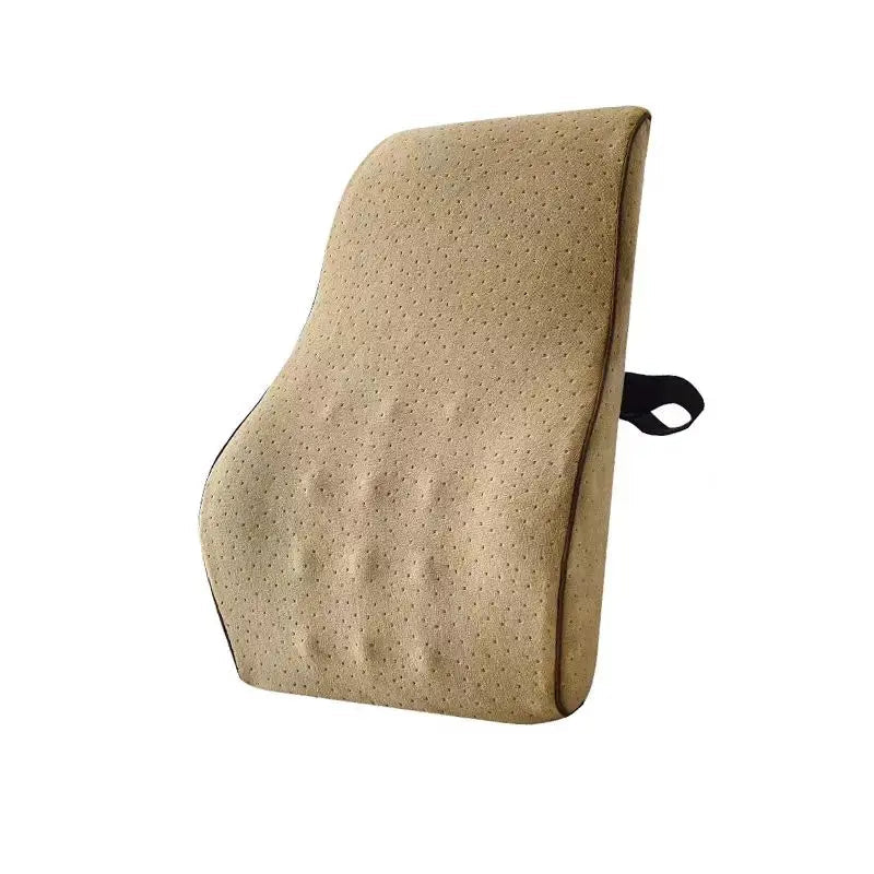 Coussin orthopédique dos en suédine à soutien incurvé camel