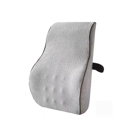 Coussin orthopédique dos en suédine à soutien incurvé gris