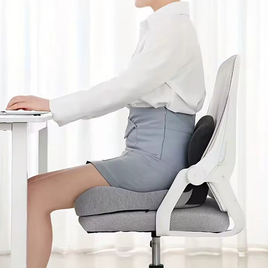 Coussin orthopédique lombaire siège ergonomique gris