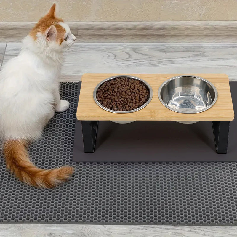 Gamelle orthopédique chat sur support incliné 15° ergonomique