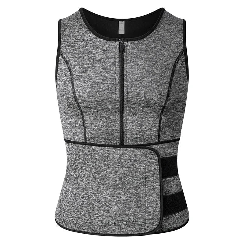Gilet orthopédique gainant avec ceinture abdominale gris