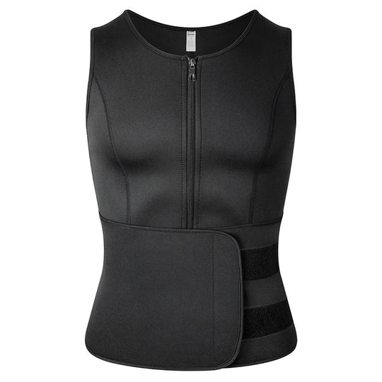 Gilet orthopédique gainant avec ceinture abdominale noir