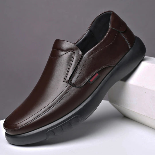 Mocassin orthopédique homme cuir lisse intérieur confort