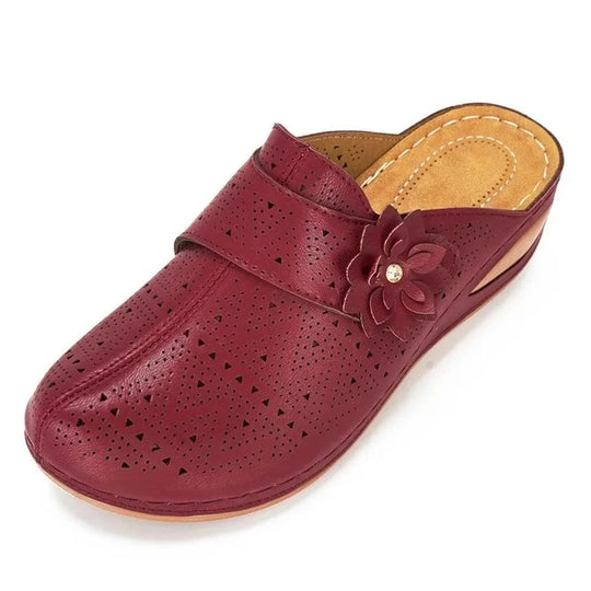 Sabot orthopédique femme fleur à petit talon