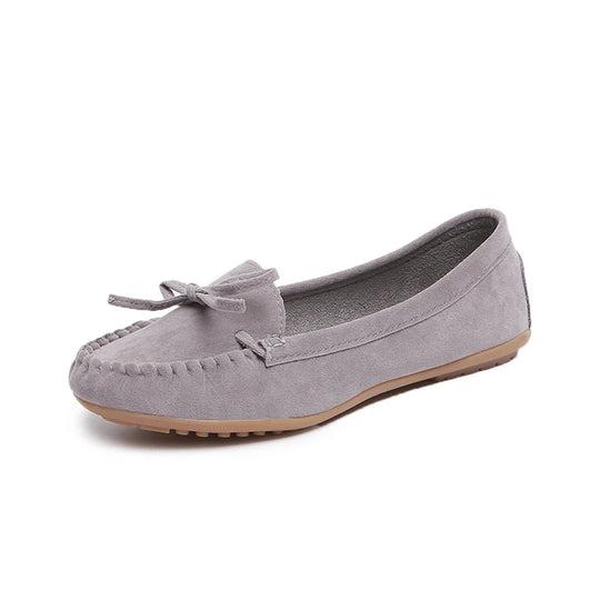 Mocassin orthopédique femme avec nœud élégant gris