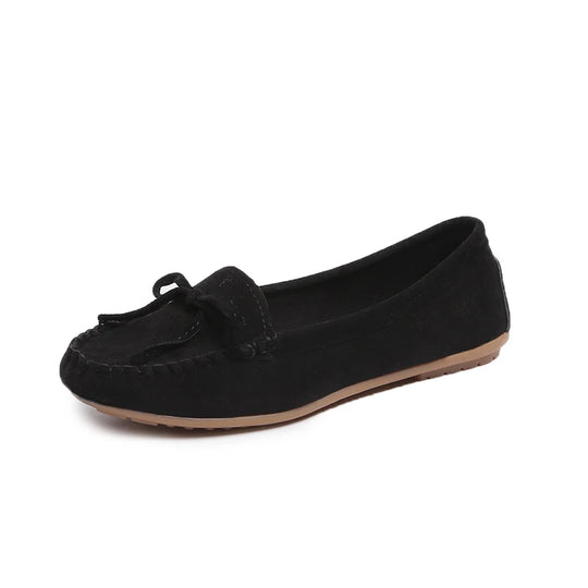 Mocassin orthopédique femme avec nœud élégant noir