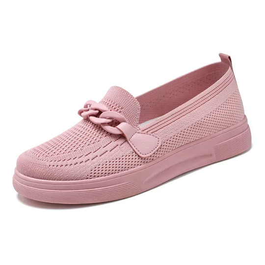 Mocassin orthopédique femme à bride fantaisie rose
