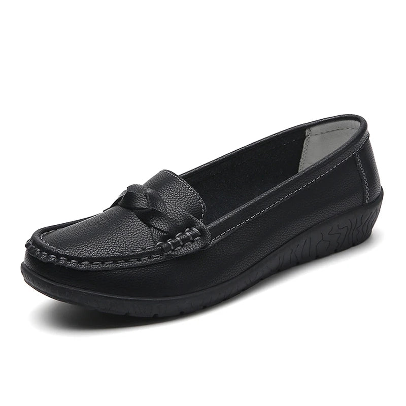 Mocassin orthopédique femme design minimaliste noir