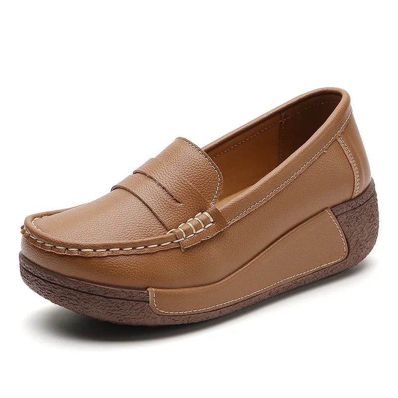 Mocassin orthopédique femme semelle amortissante marron