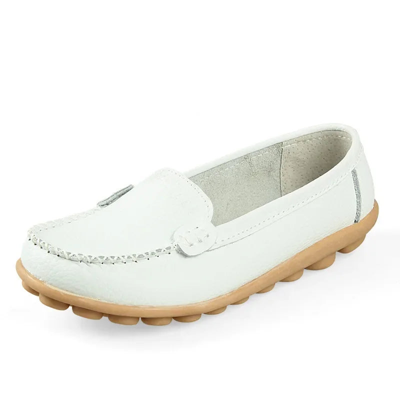 Mocassin orthopédique femme semelle épaisse blanc