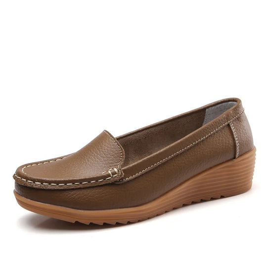 Mocassin orthopédique femme style classique marron