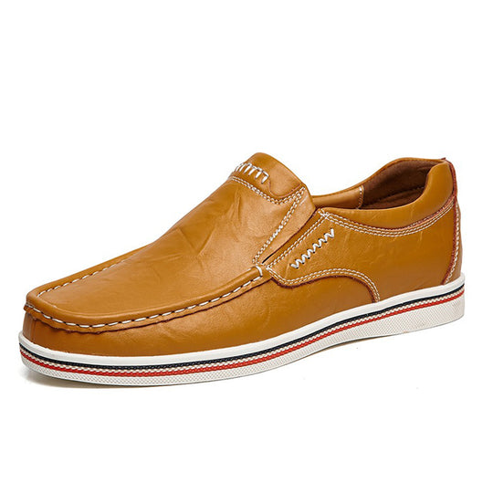 Mocassin orthopédique homme couture contrastée marron
