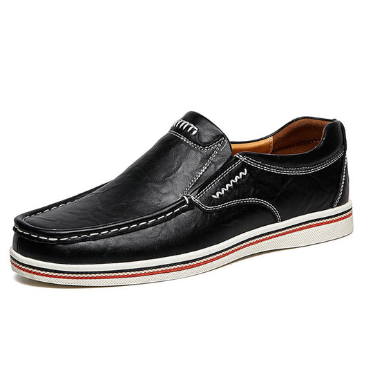Mocassin orthopédique homme couture contrastée noir