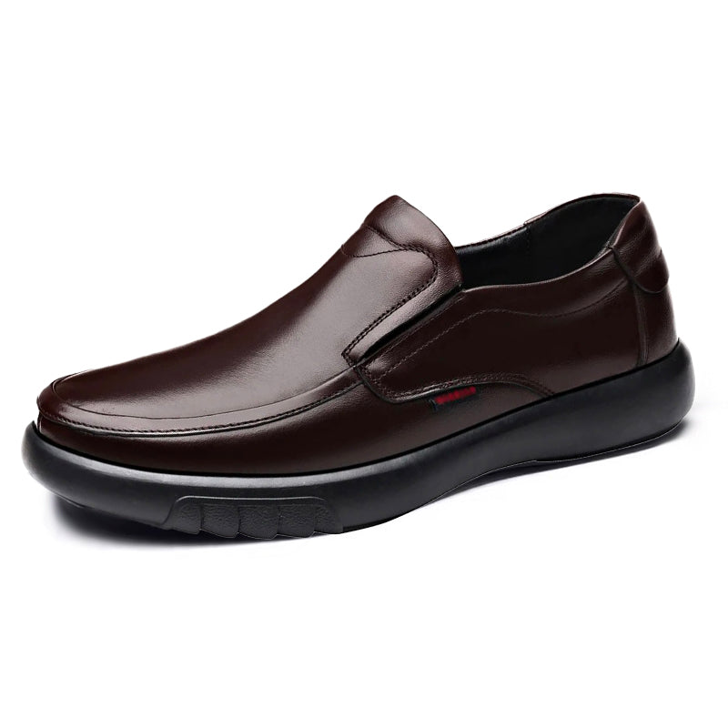 Mocassin orthopédique homme cuir lisse intérieur confort marron