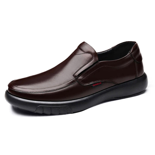 Mocassin orthopédique homme cuir lisse intérieur confort marron