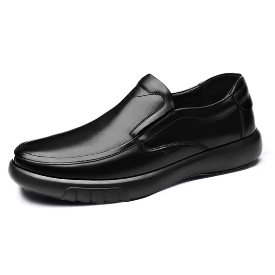 Mocassin orthopédique homme cuir lisse intérieur confort noir