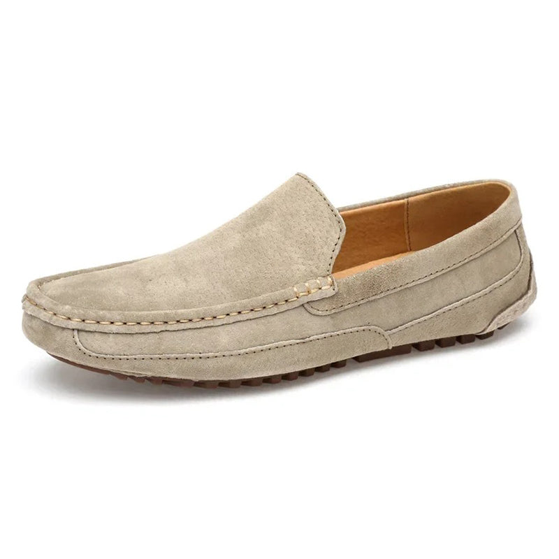 Mocassin orthopédique homme en suédine minimaliste beige