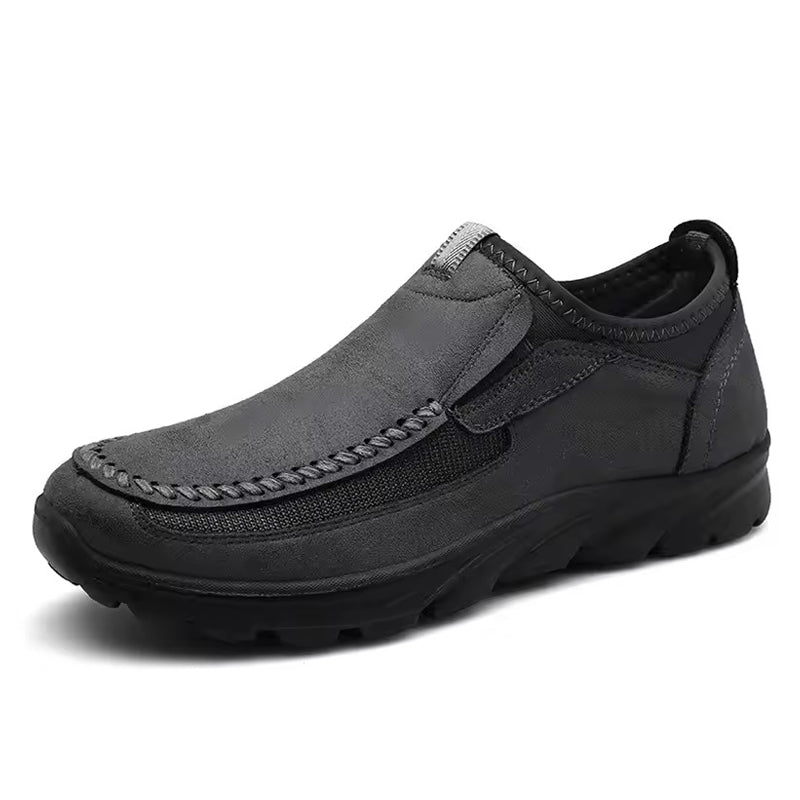 Mocassin orthopédique homme semelle ergonomique gris