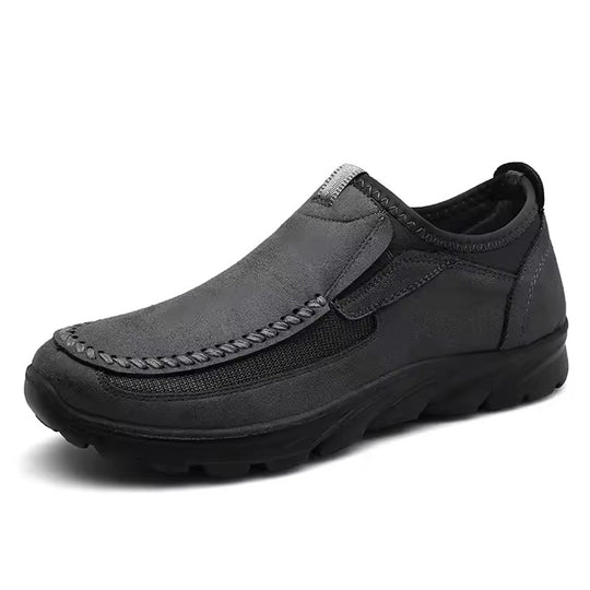 Mocassin orthopédique homme semelle ergonomique gris