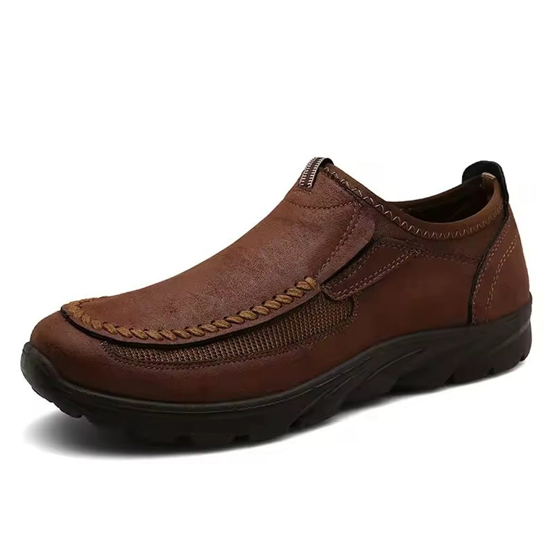 Mocassin orthopédique homme semelle ergonomique marron foncé