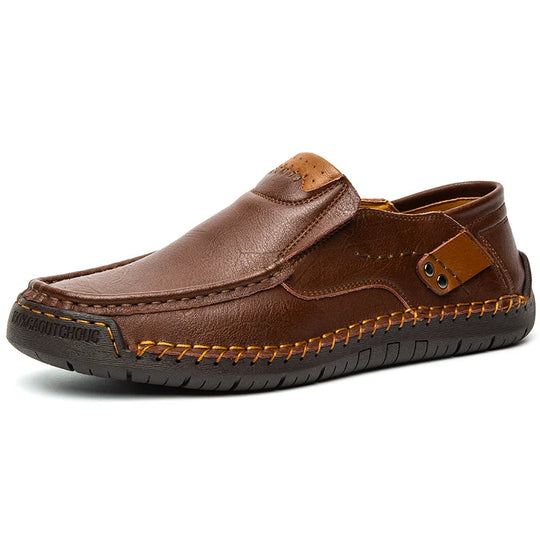 Mocassin orthopédique homme souple et marche confort marron